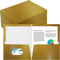 Gold 2 Pocket Presentation Folders 100 Pack - Bulk Letter Size