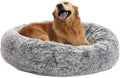 Calming Donut Dog Bed for Large Dogs, 36 Inches Round Fluffy
