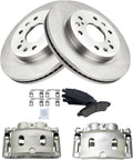 TRQ Front Ceramic Brake Pad & Rotor Kit w/Calipers - Direct Fit