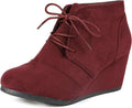 Womens Wedge Boots Low Heel Ankle Booties - Comfortable 2.75in