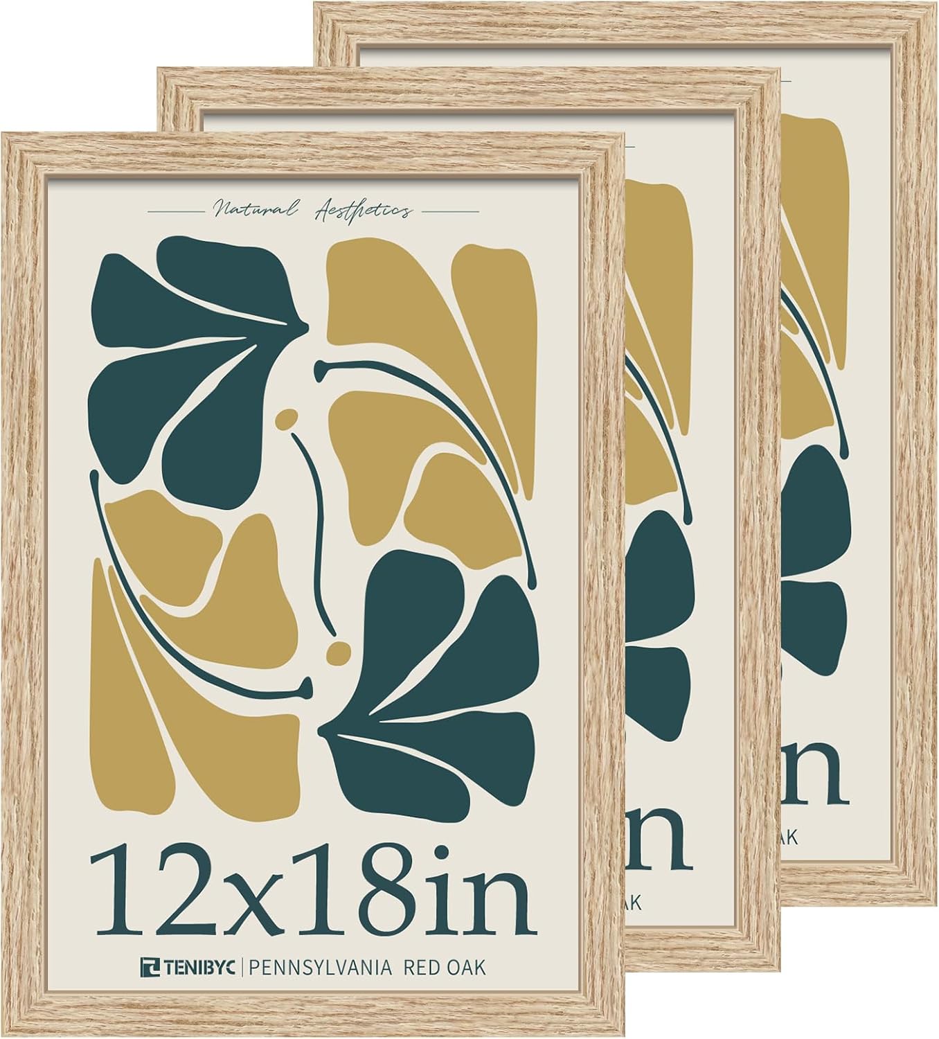 12x18 Oak Wood Frame with HD Glass - Perfect for Home Decor