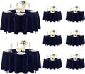 Fitable 8 Pack Round Tablecloths 84 in Navy - Stain Resistant Linen