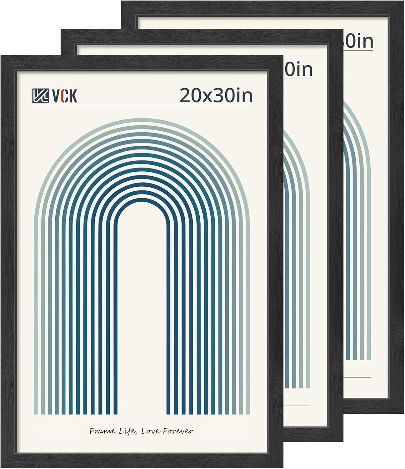 VCK 20x30 Black Poster Frame 3 Pack for Home and Gallery Use