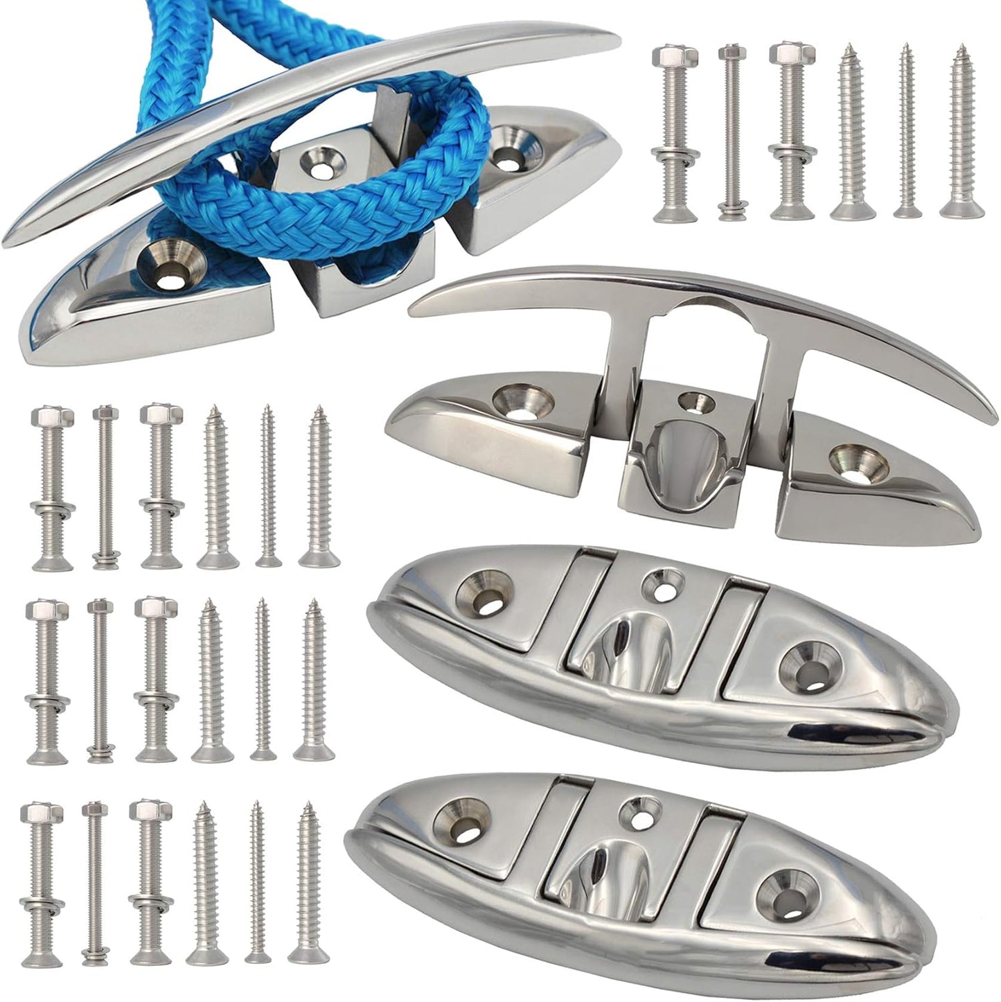 316 Stainless Steel Boat Folding Cleats for Dock and Deck Use