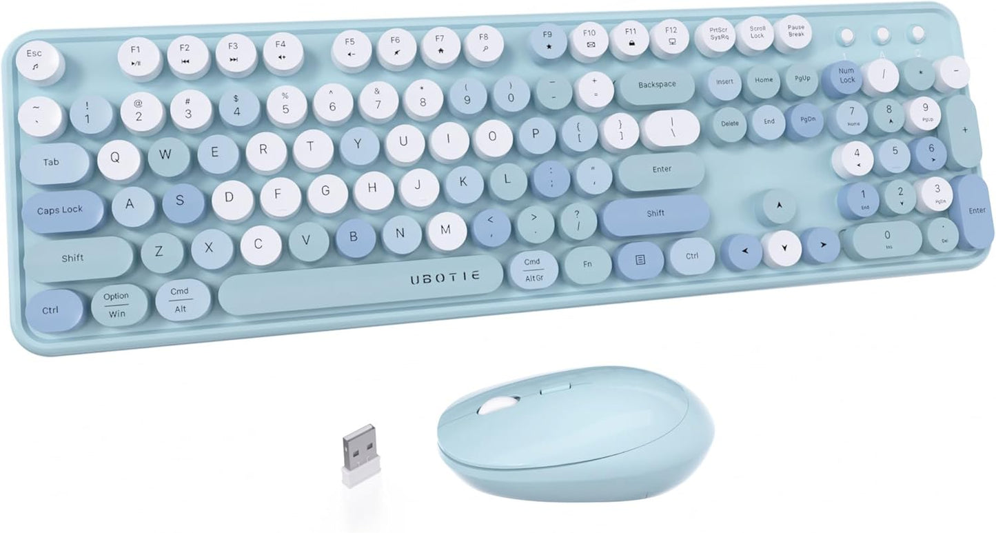 Ultimate Connectivity: UBOTIE Colorful Wireless Keyboard & Mouse Set