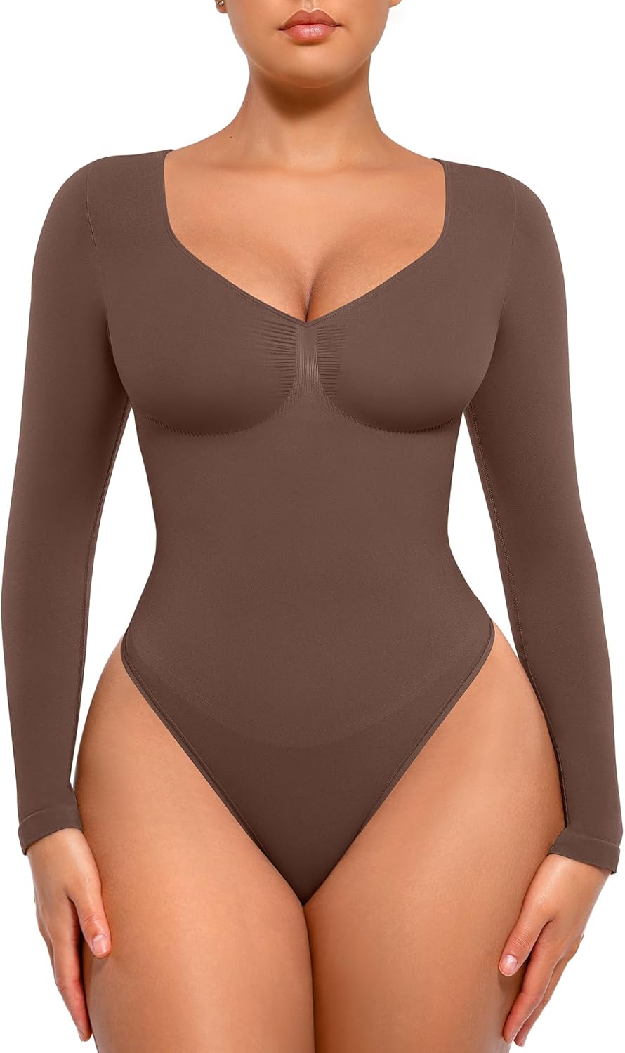 FeelinGirl Women's Long Sleeve Shapewear Bodysuit for Tummy Control