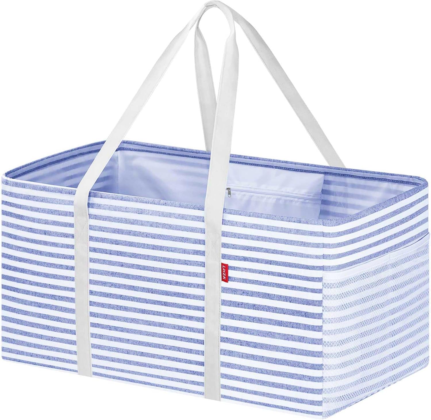 LHZK Extra Large Utility Tote Bag with Metal Wire Frame Design