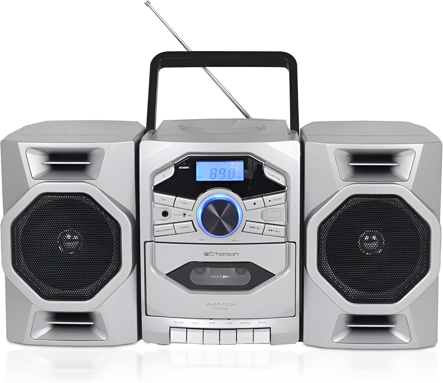 Emerson Portable CD Player Boombox with Cassette Player Features
