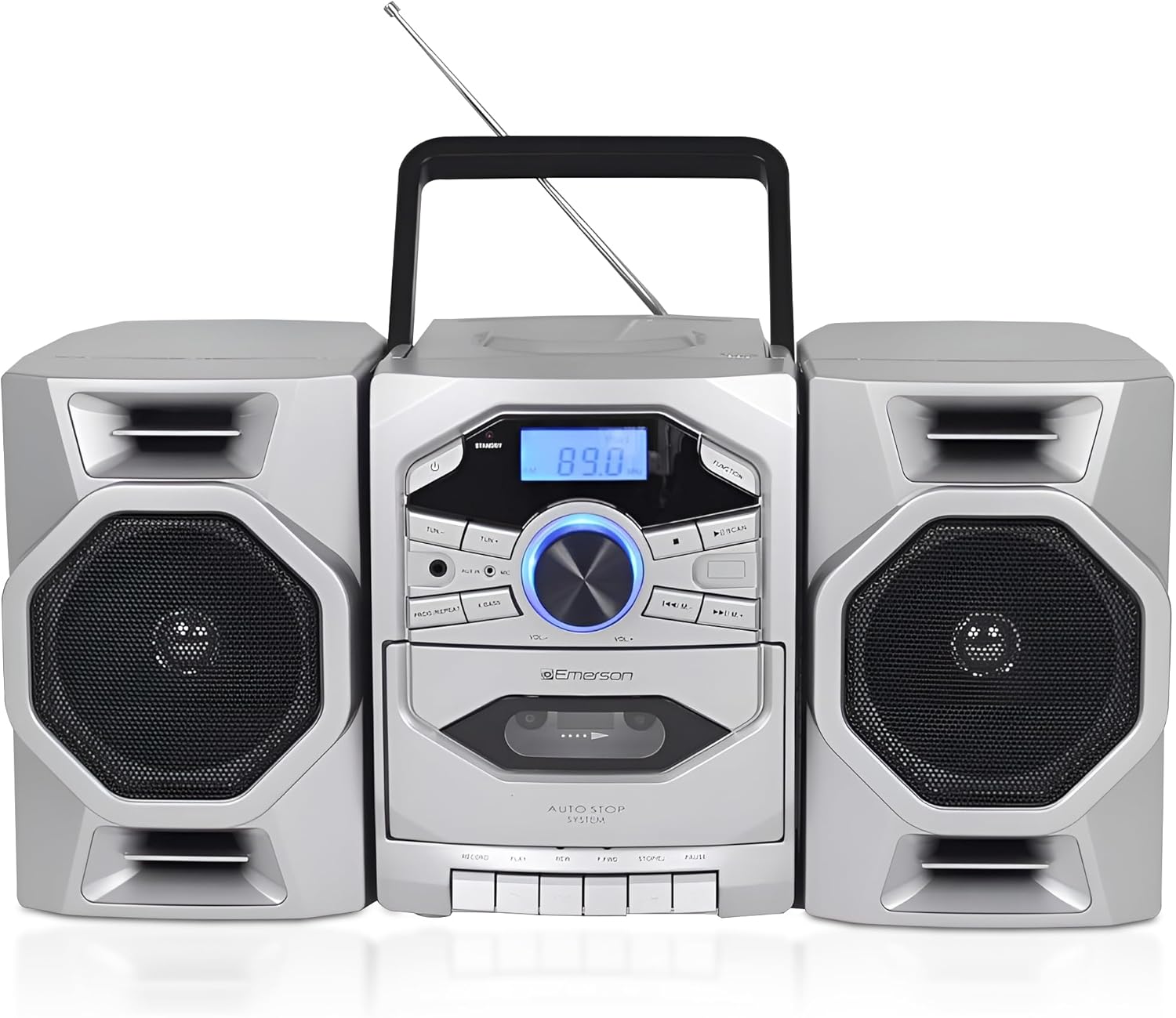 Emerson Portable CD Player Boombox with Cassette Player Features