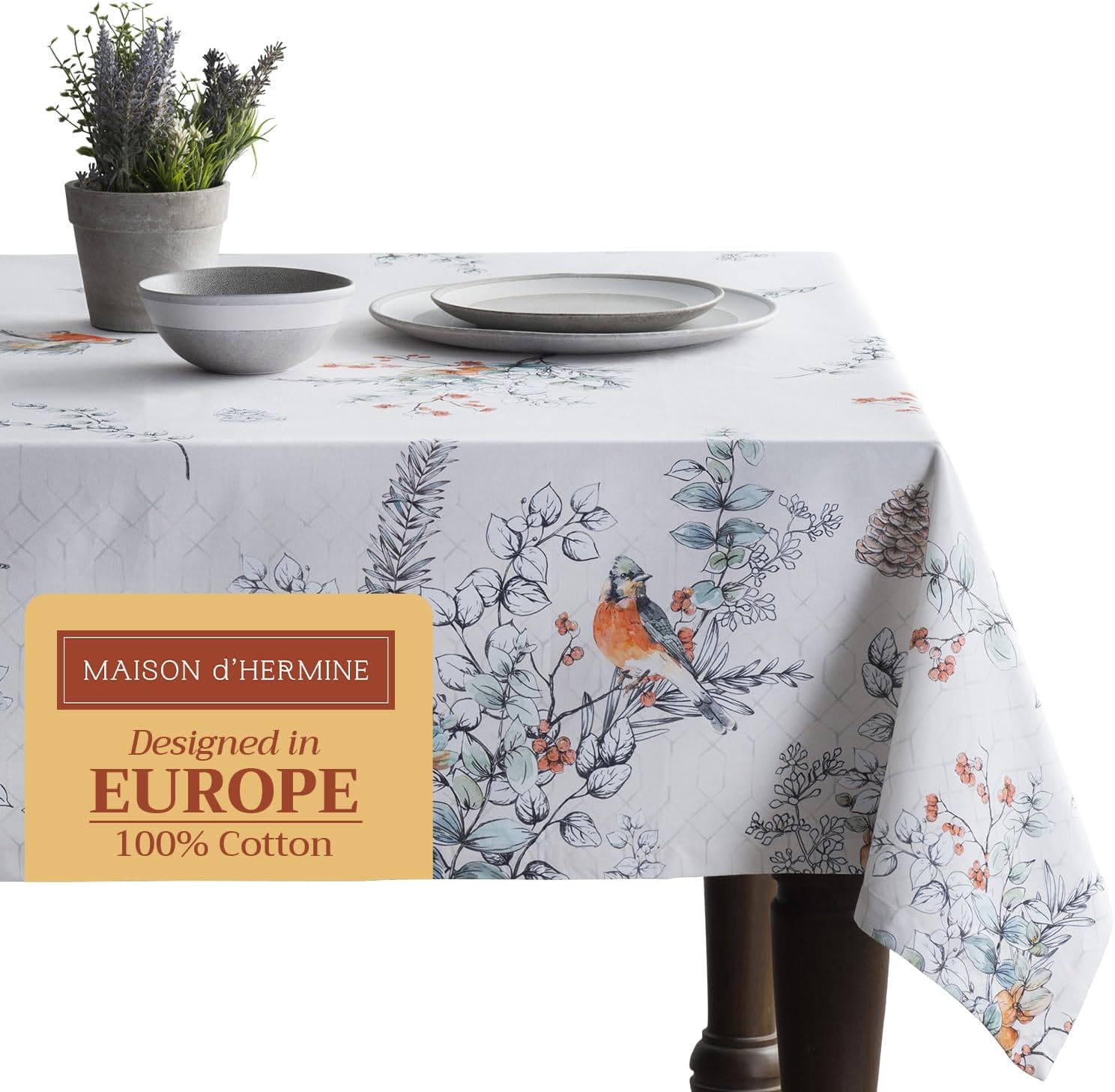 Elegant 100% Cotton Square Tablecloth for All Occasions