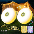 Camping String Lights 2-Pack 32.8FT Rechargeable Tent Lights