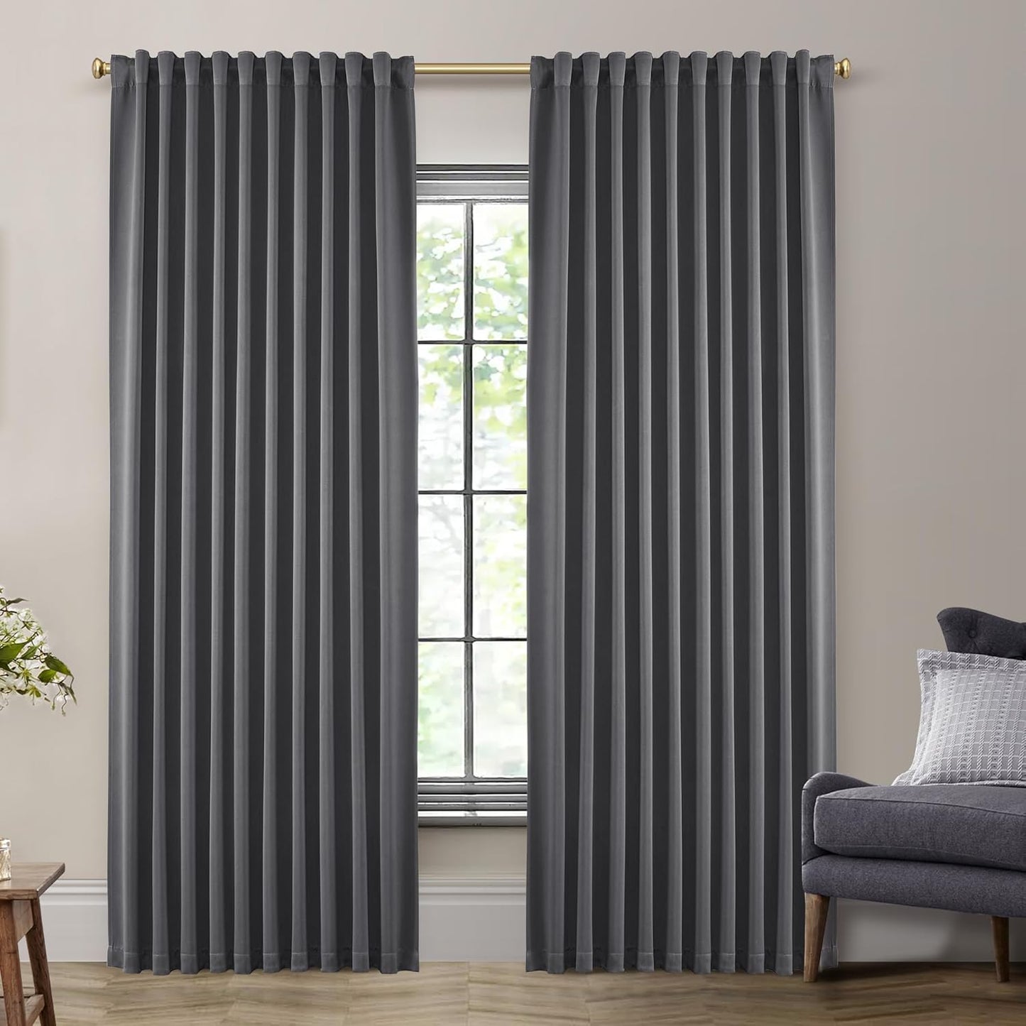 Extra Wide 72 Inch Blackout Curtains for Living Room & Bedroom