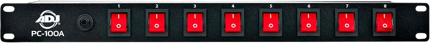 ADJ PC100A Power Strip Rack Unit: 8 On/Off Switches