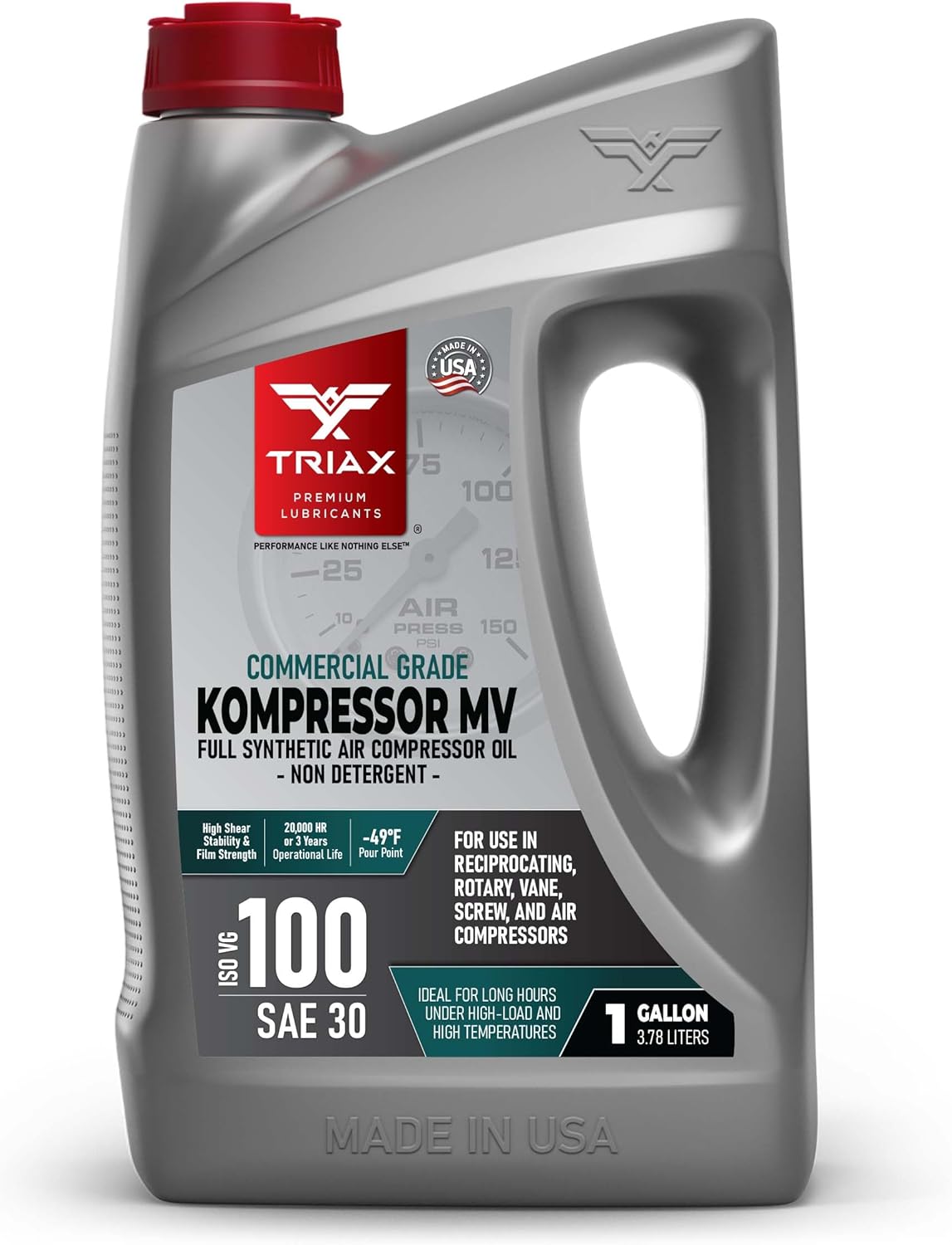 TRIAX Kompressor MV 100 SAE 30 Full Synthetic Air Compressor Oil