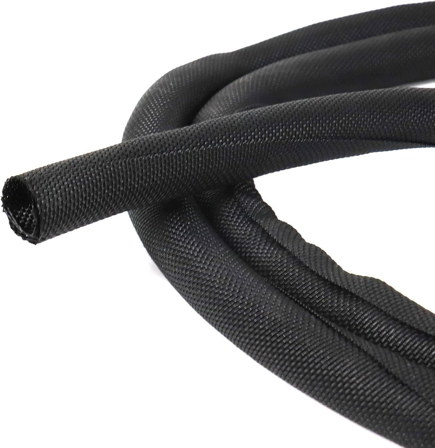 Black Braided Cable Management Sleeves for Neat Wiring Solutions