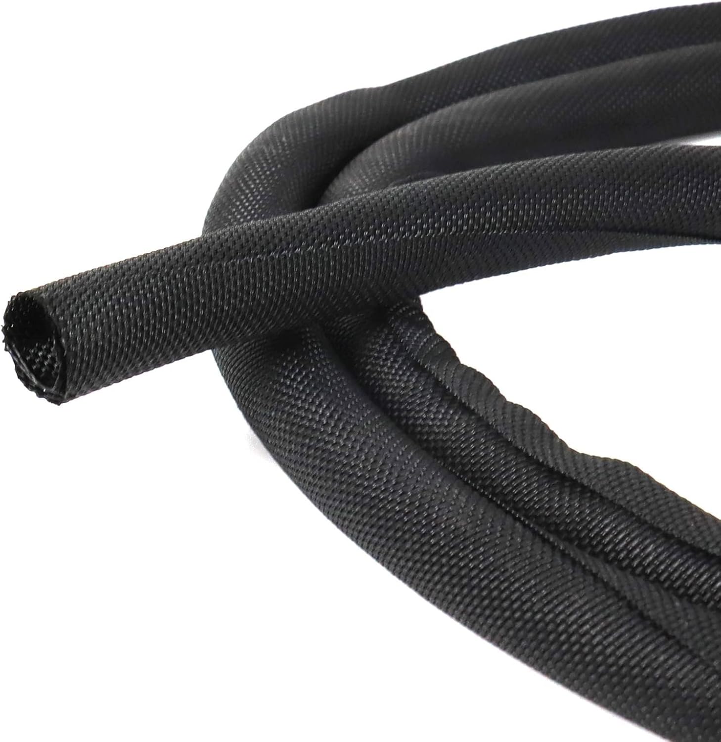 Black Braided Cable Management Sleeves for Neat Wiring Solutions