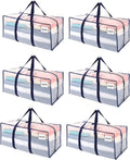 VENO 6 Pack Moving Bags Plastic Storage Totes - Large Durable