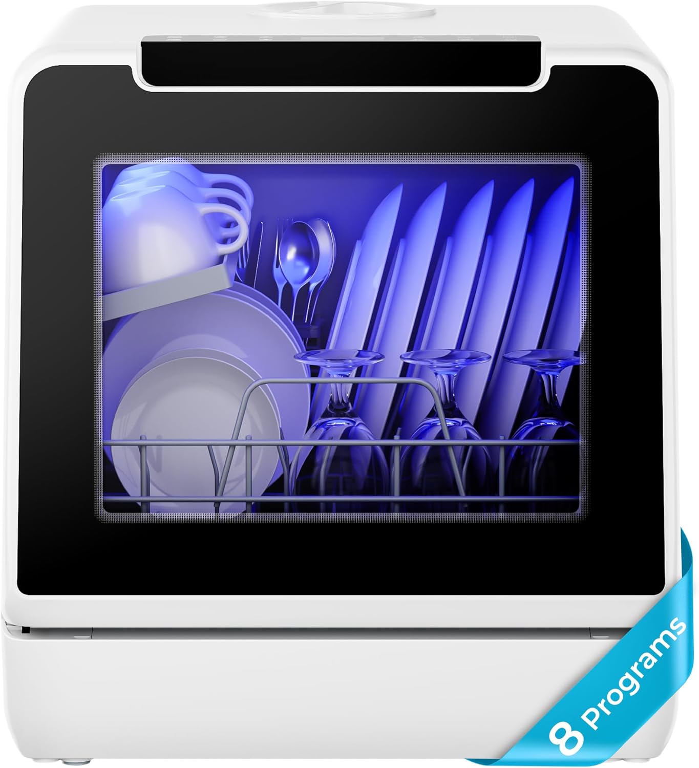 Euhomy Portable Countertop Dishwasher with 8 Programs for Easy Use