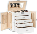 Elegant 5-Tier Jewelry Box with Lockable Design for Women
