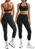 OMKAGI 2 Piece Workout Sets for Women Halter Sports Bras - Booty