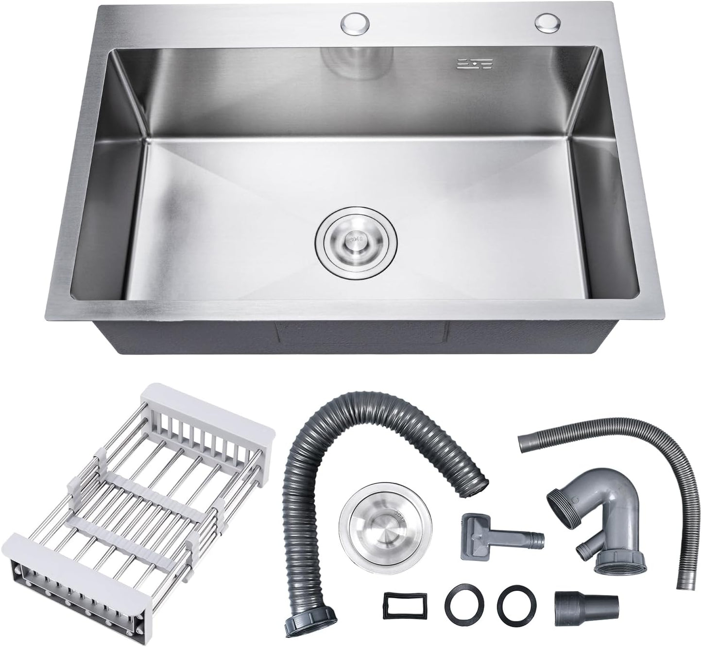 30in x 18in x 9in Topmount Kitchen Sink for RV and Garage
