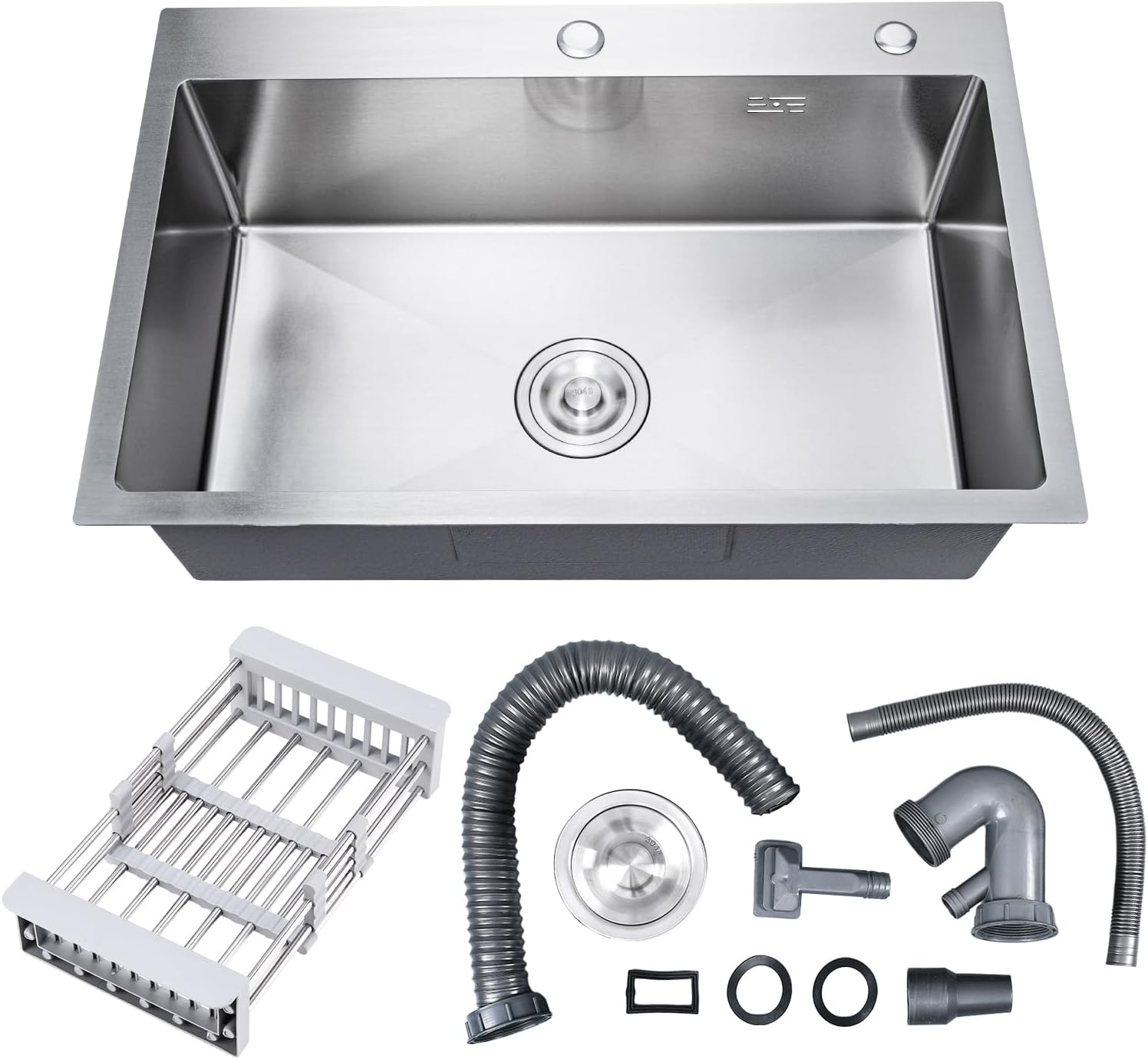 30in x 18in x 9in Topmount Kitchen Sink for RV and Garage