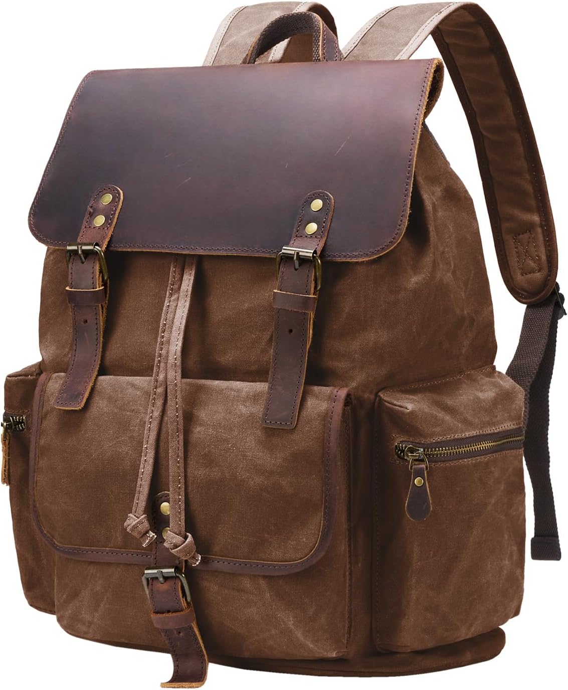Vintage Waxed Canvas Backpack for Travel and School Use