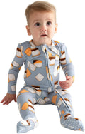 Girls Footless Baby Pajamas Convertible One Piece - Easy Diaper