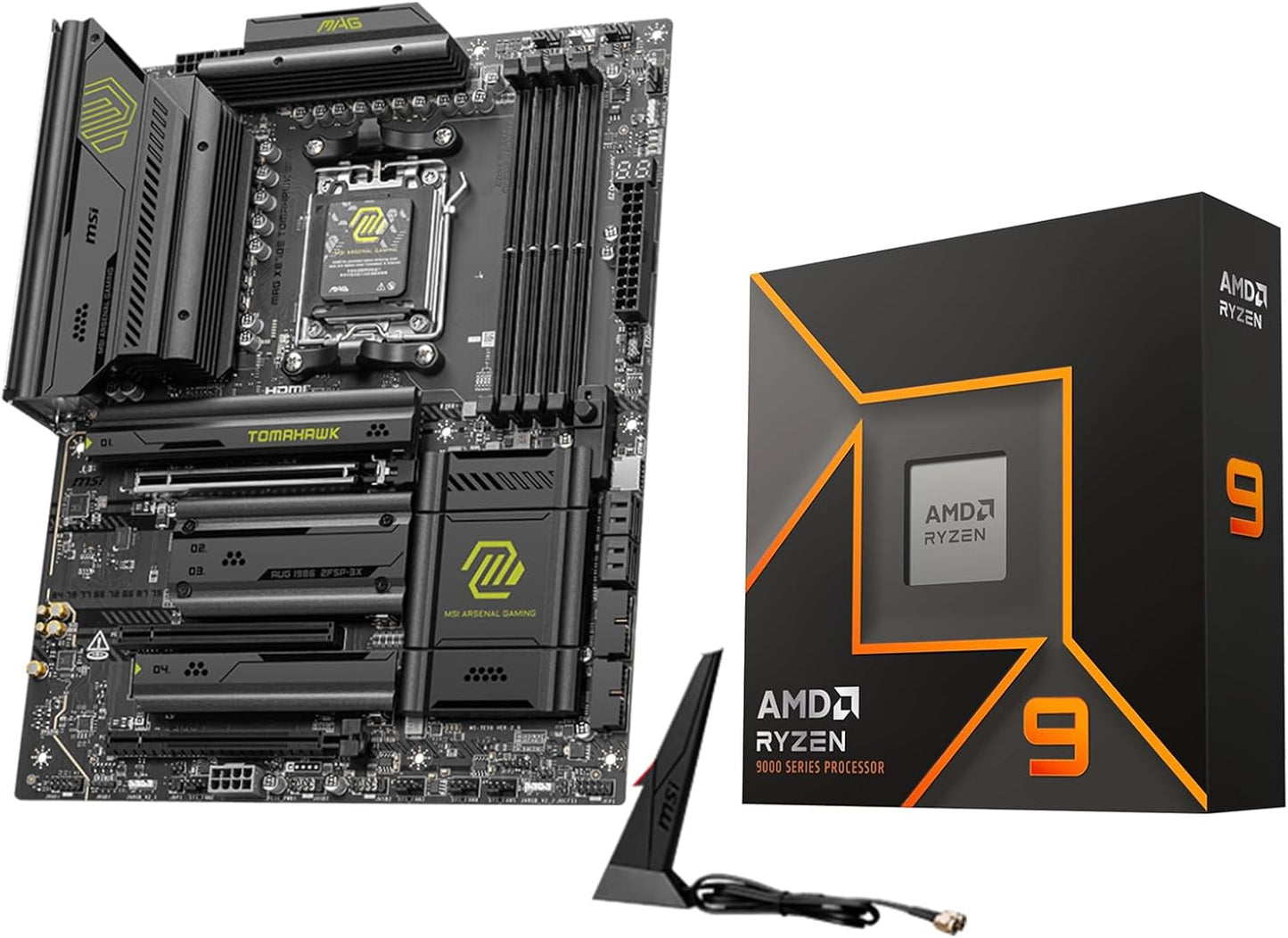 AMD Ryzen 9 9900X CPU with MSI MAG X870E Motherboard Combo