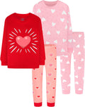 DAUGHTER QUEEN Girls 4 Pieces Cotton Pajamas Size 18 Months-12 Years 7