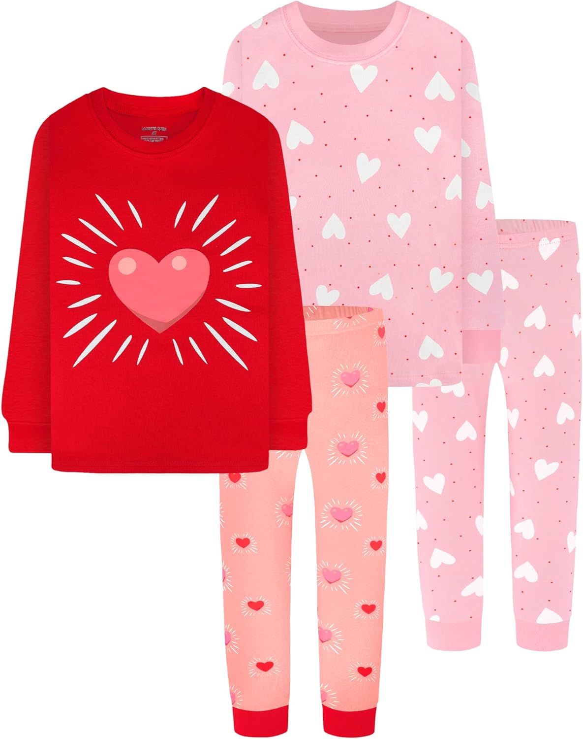 DAUGHTER QUEEN Girls Cotton Pajamas Set for Ages 18 Months-12 Years