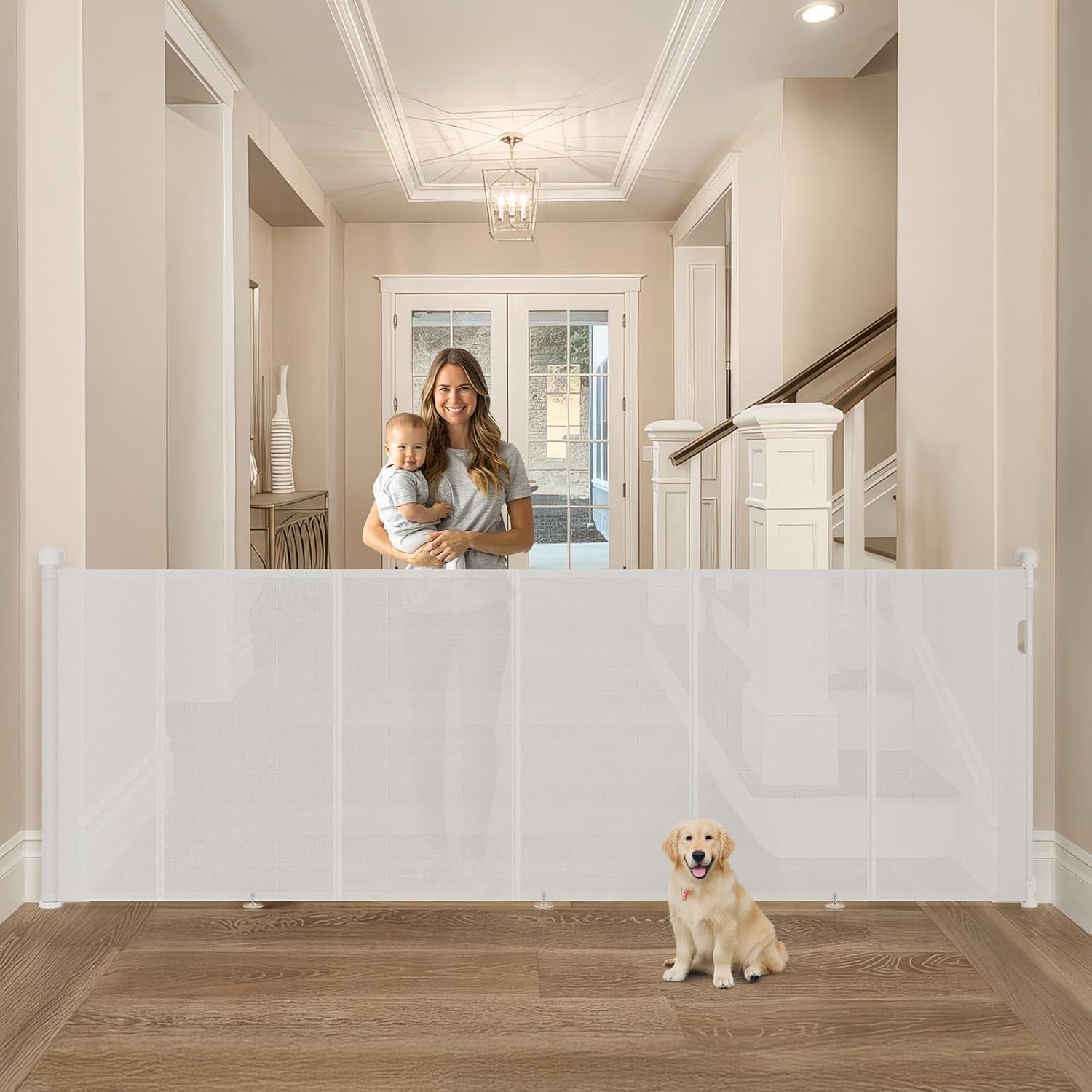 Upgrade Retractable Baby Gates Extra Wide for Safety and Convenience