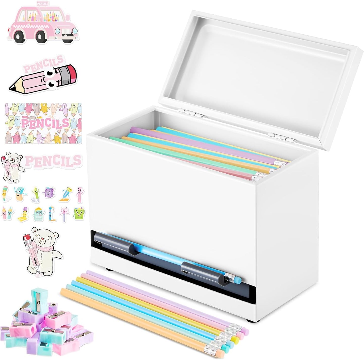 Ctosree Pencil Dispenser for Classroom with 50 Pencils and More