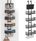 Adjustable Over The Door Organizer with 4 Baskets and PVC Pockets