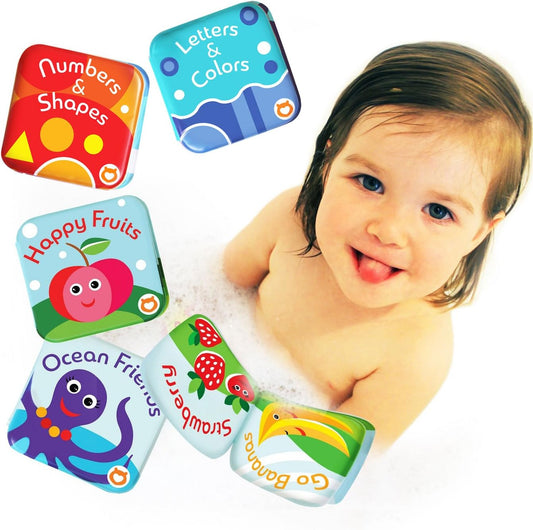 BabyBibi Waterproof Bath Books Set - Learn & Play!