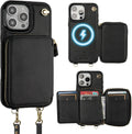 MagSafe Crossbody Wallet Case for iPhone 16 Pro Max Black - RFID Safe