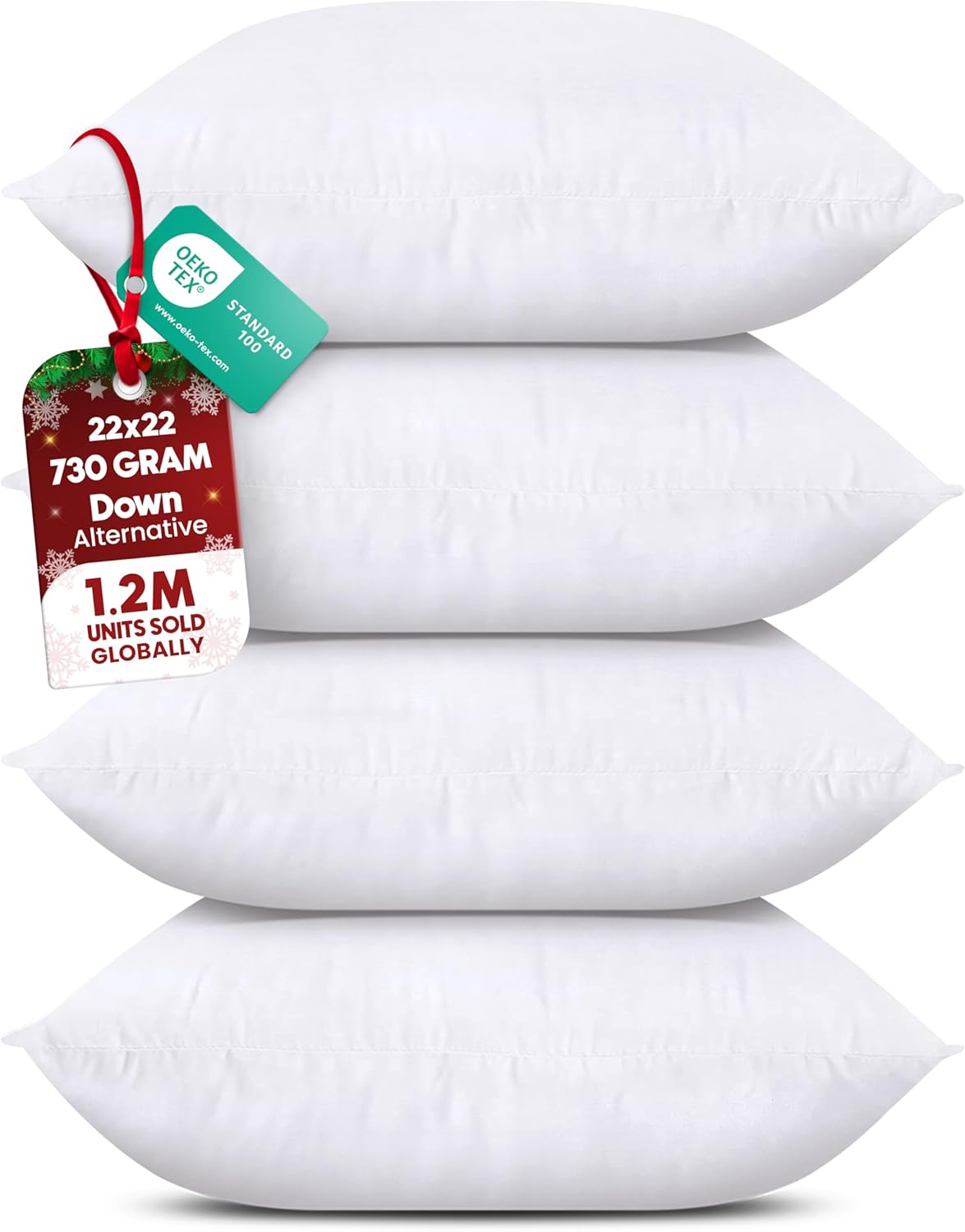 Utopia Bedding Throw Pillows Set of 4, 22 x 22 Inches Inserts