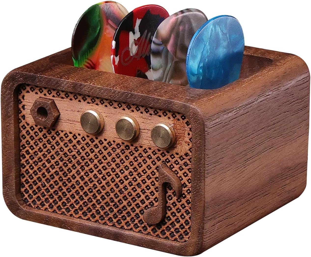 Wood Guitar Pick Holder - Display & Store Picks