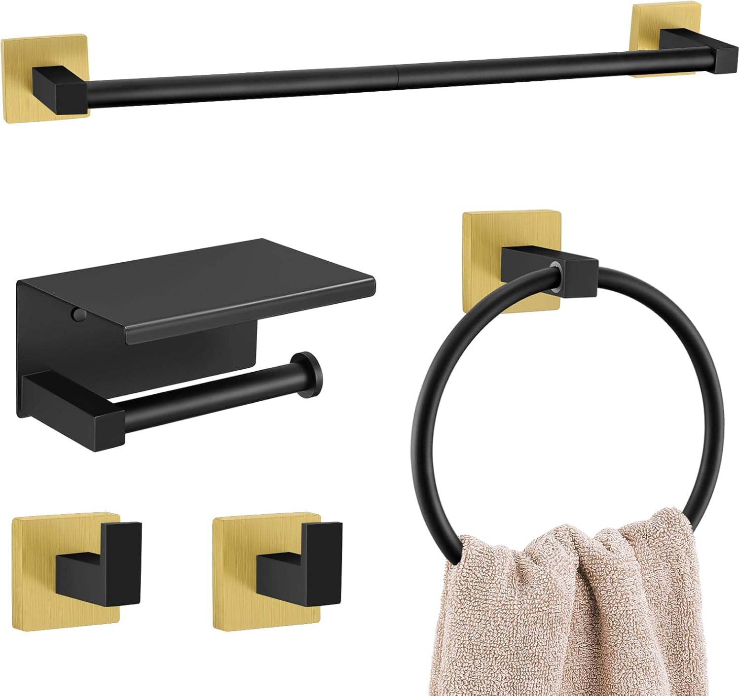 5-Piece Bathroom Hardware Set for Stylish Organization