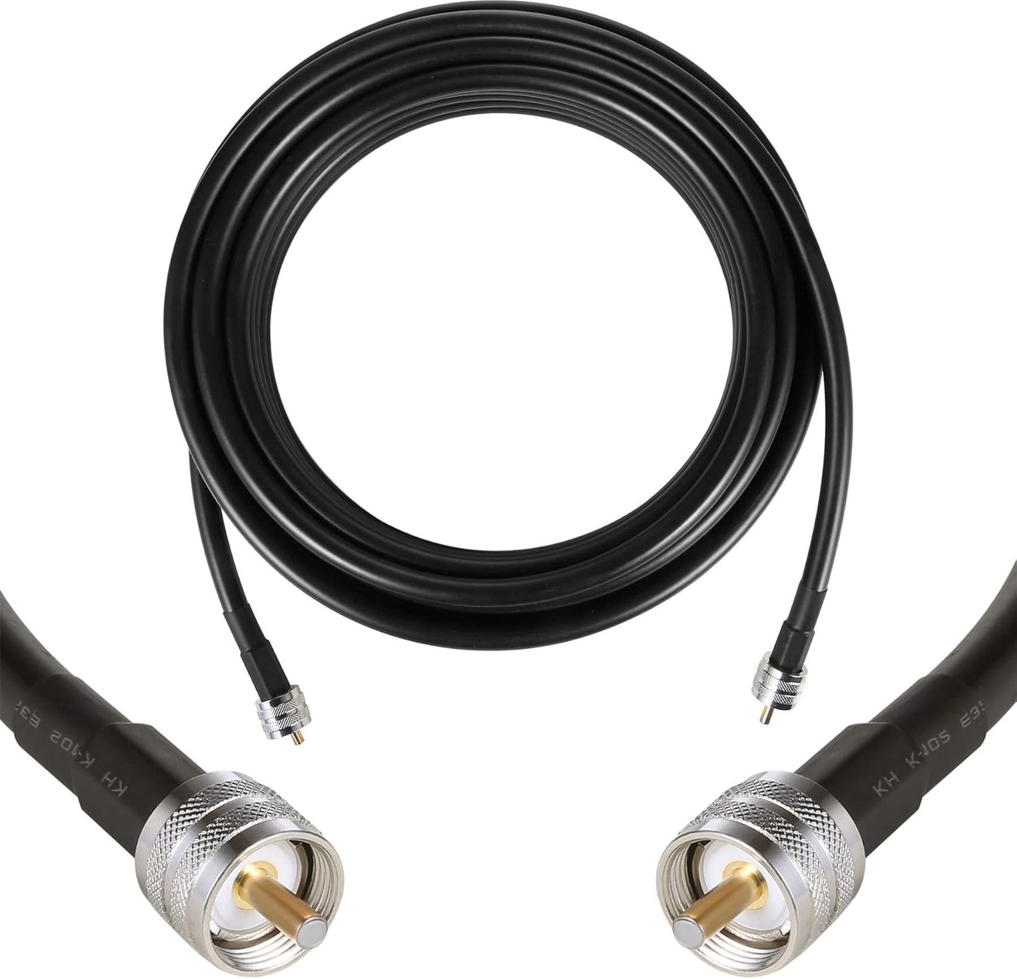 GEMEK 36ft PL259 to PL259 Low Loss Coax Cable for Radios