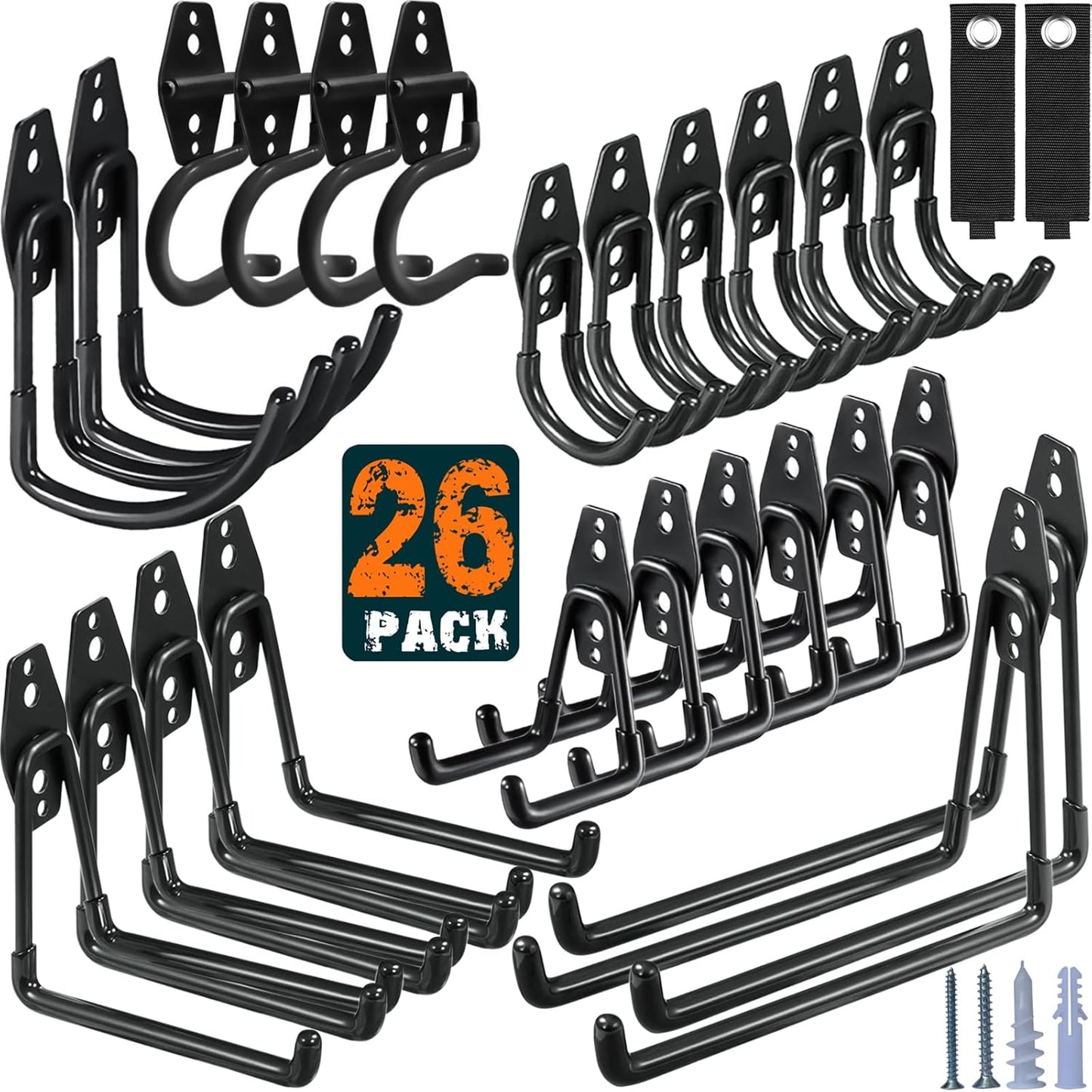 Organize with Ease: Heavy Duty Garage Hooks Set