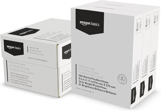 Premium 24lb Printer Paper - 1500 Sheets, 97 Bright