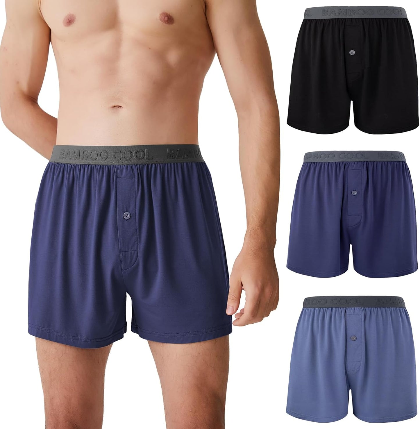 Bamboo Cool Mens Boxer Shorts Soft Comfortable Breathable Knit