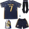 LeenBD Vini Jr No 7 Madrid Away Navy Kids Soccer Kit - Youth Set