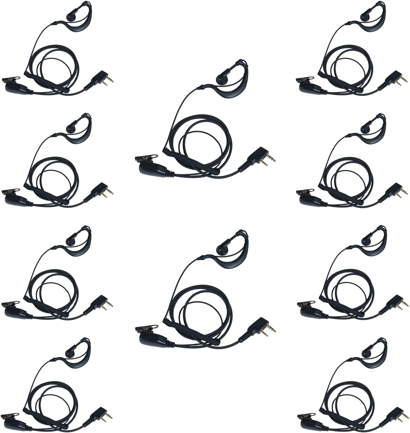 Uv-82 Earpiece for Baofeng Walkie Talkie - 10 Pack Headsets