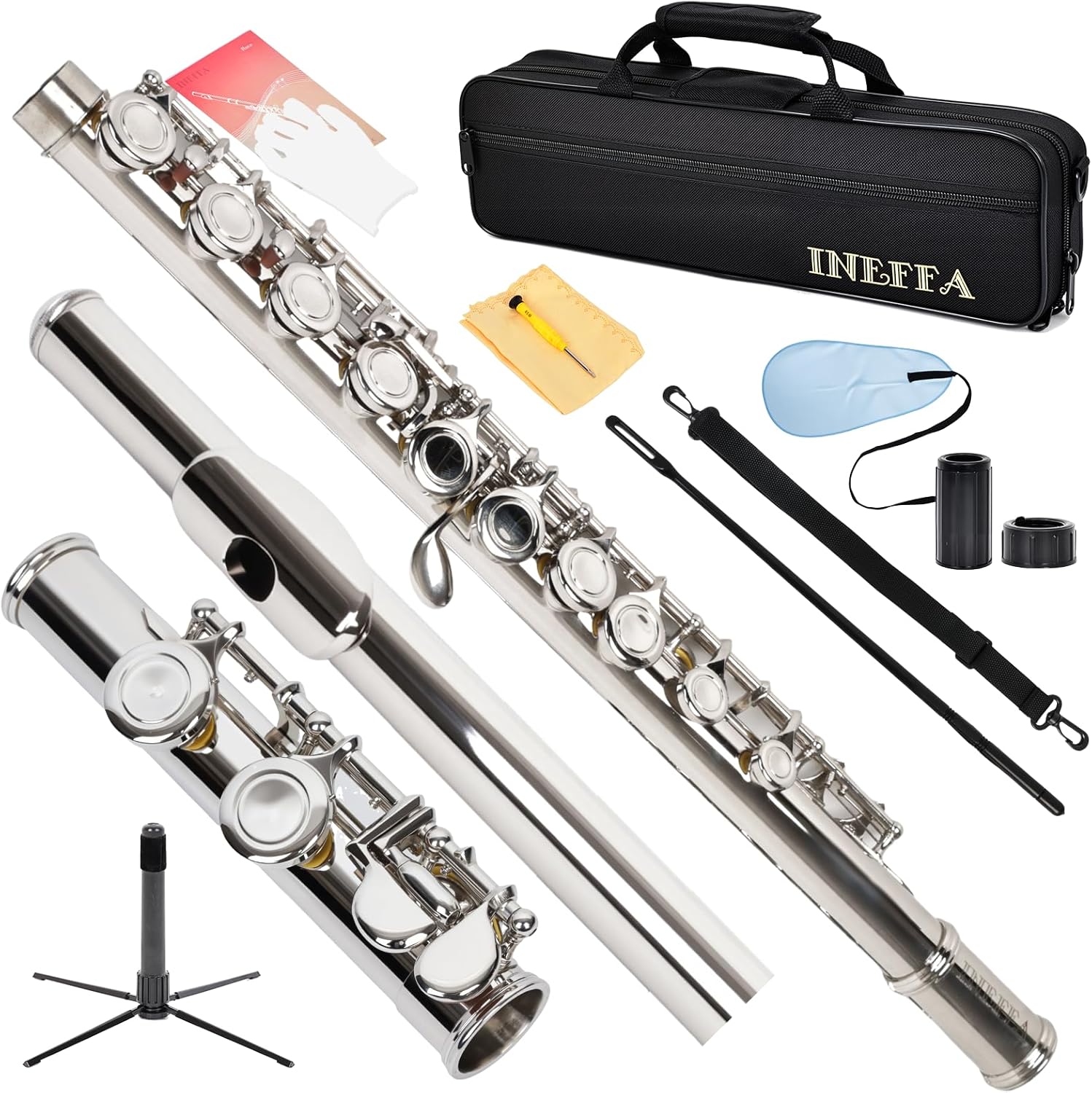 Professional Nickel Plated C Flute for Beginners and All Levels