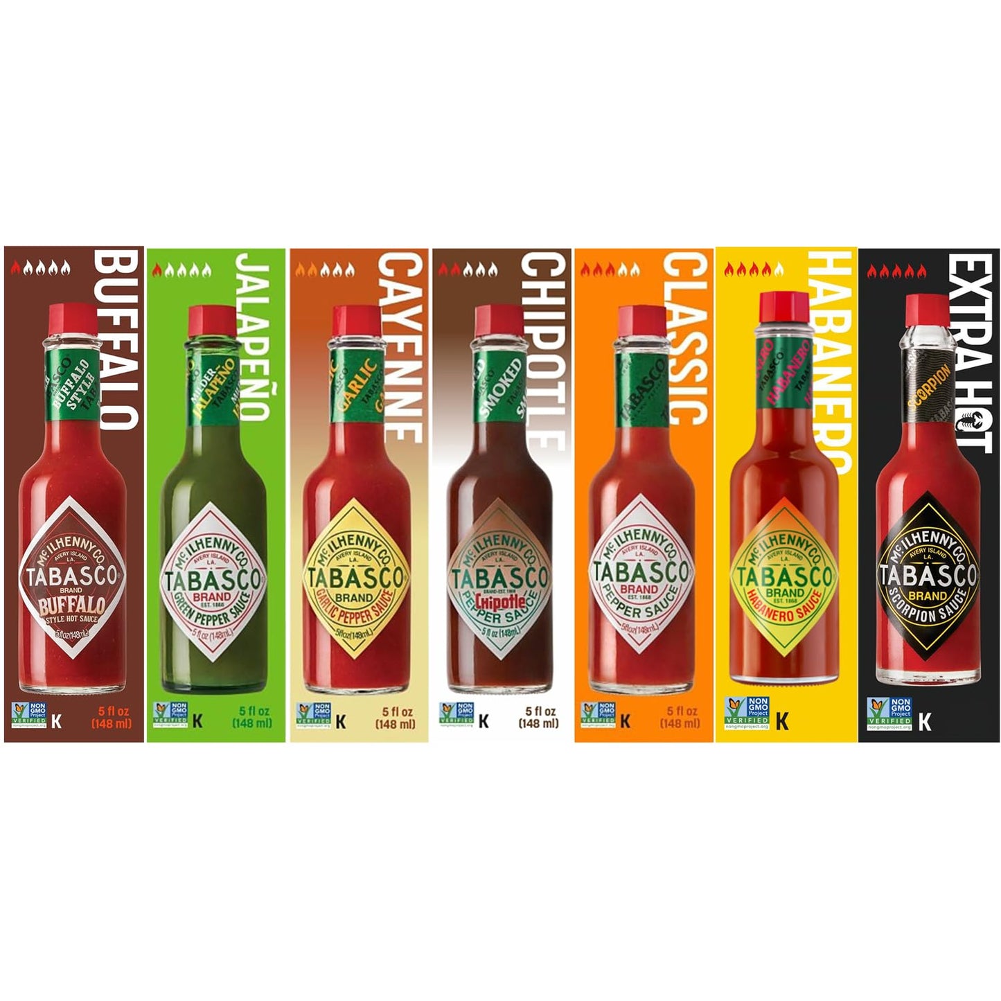Hot Sauce Variety Pack with 7 Flavors for Every Palate