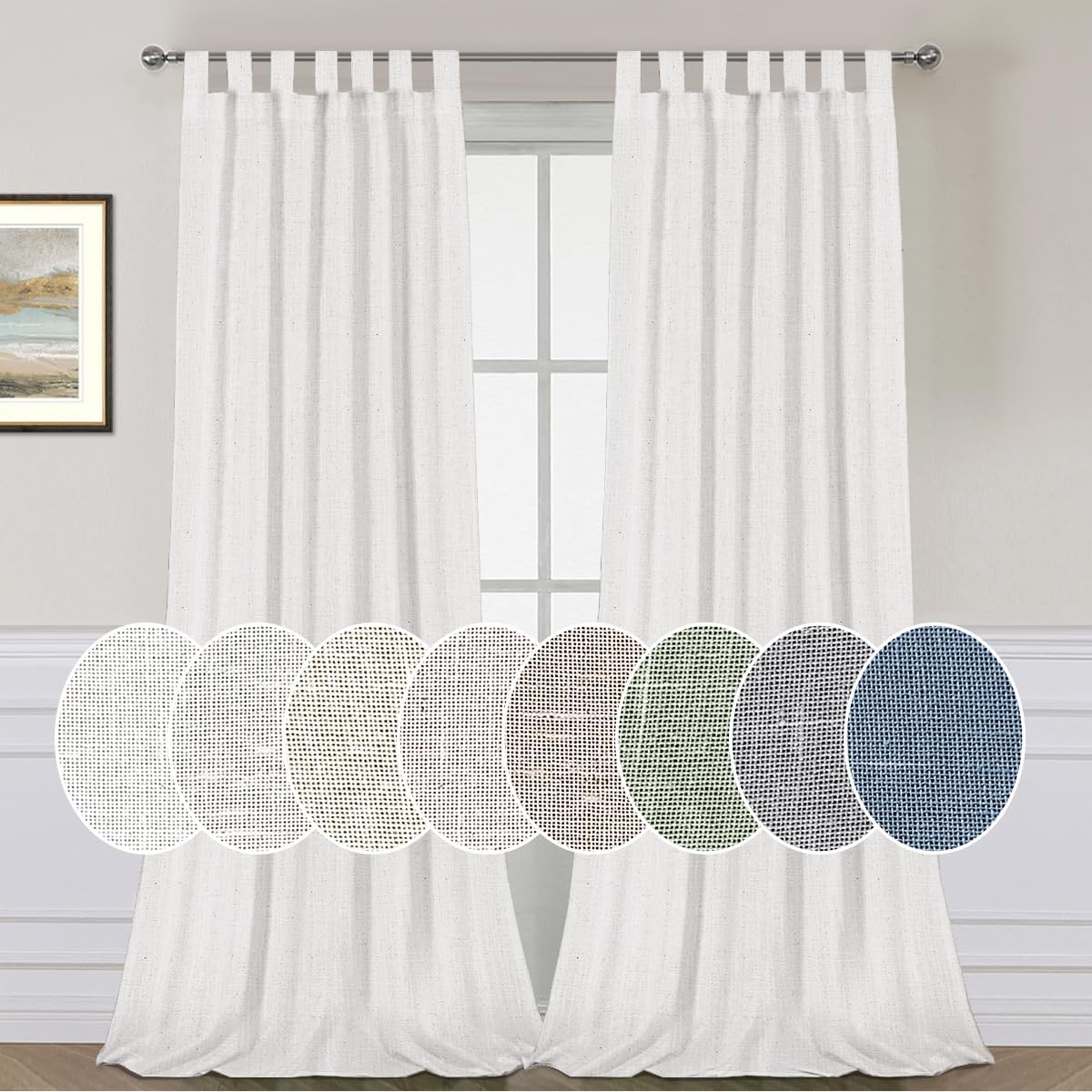 H.VERSAILTEX Natural Linen Curtains: Light Filtering, Durable Panels