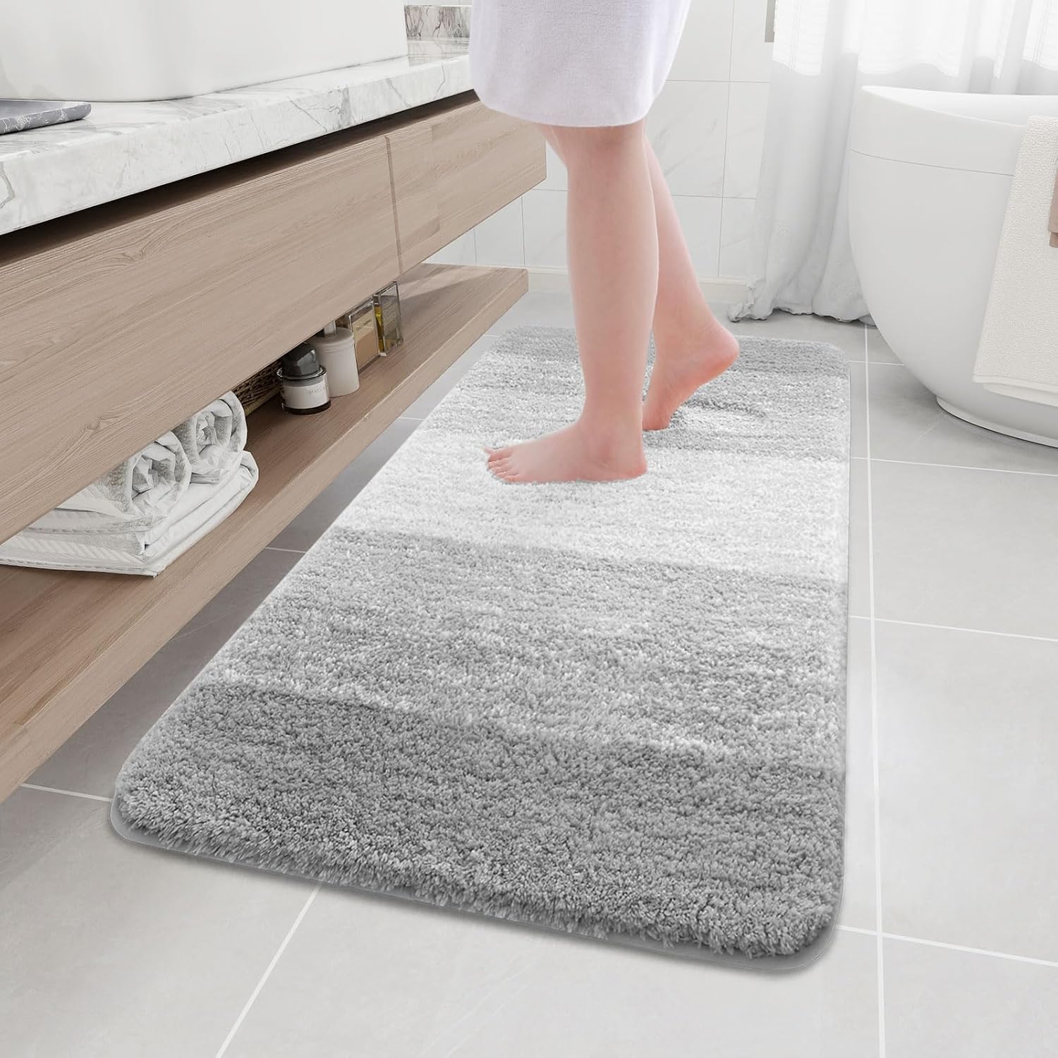 Arotive Microfiber Bathroom Rugs - Soft, Absorbent, Non-Slip