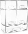 Sorbus Acrylic Storage Containers 5 Pack - Clear Stackable Drawers